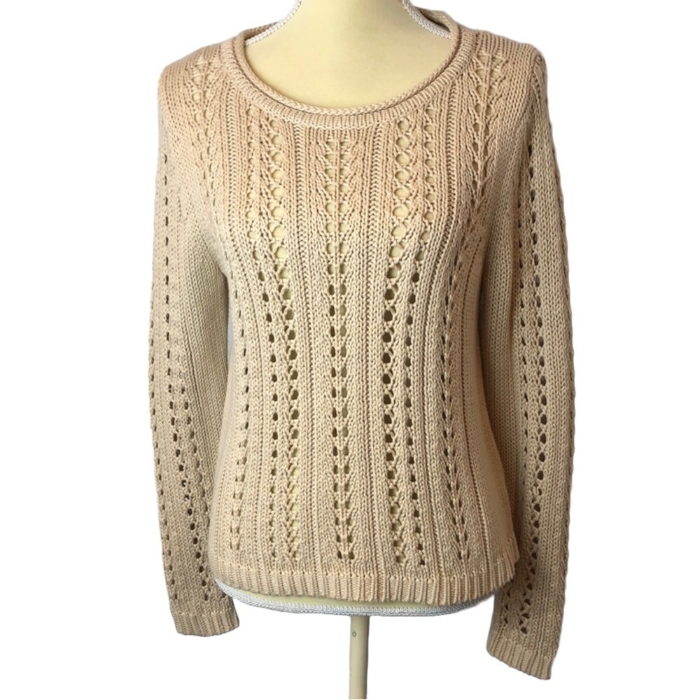 Vince Camuto Year‎ Round Cotton Blend Cable Knit Sweater